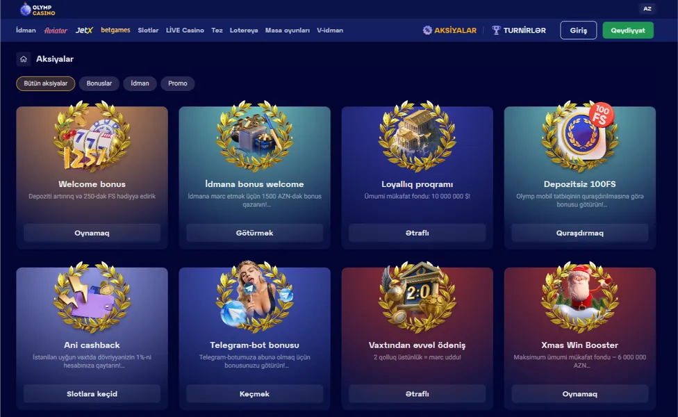 Kuponlar və bonus sistemi Olimp Casino — niyə sərfəlidir